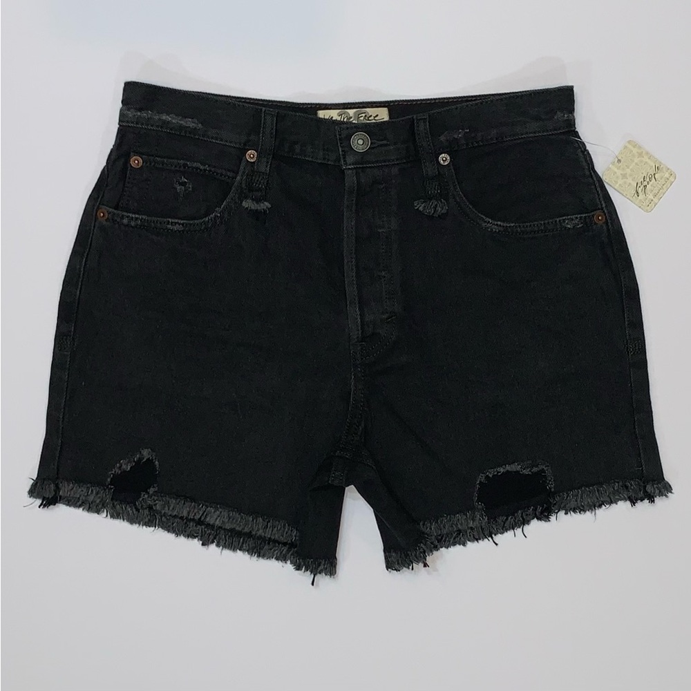 Free People Makai Cut Off Distressed High-Rise Denim Jean Shorts-Size 28 New